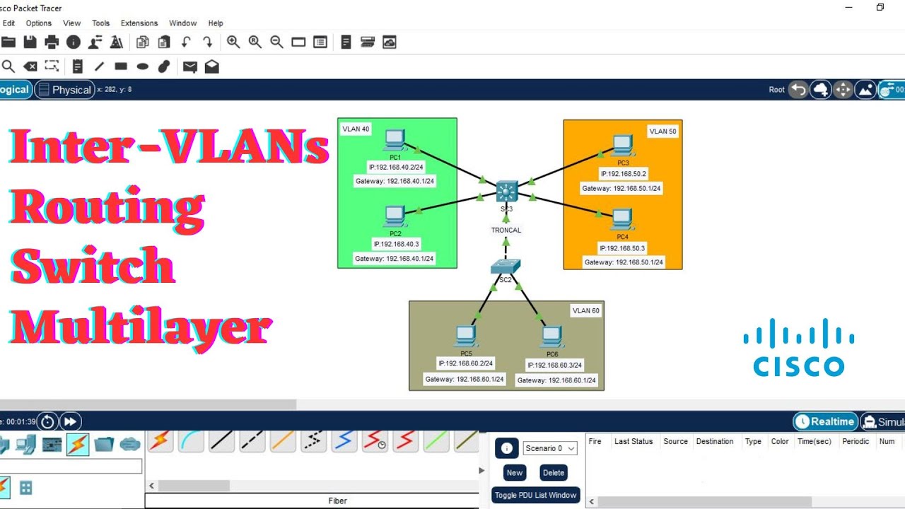 7. Packet Tracer - Enrutamiento entre VLANs switch de capa 3