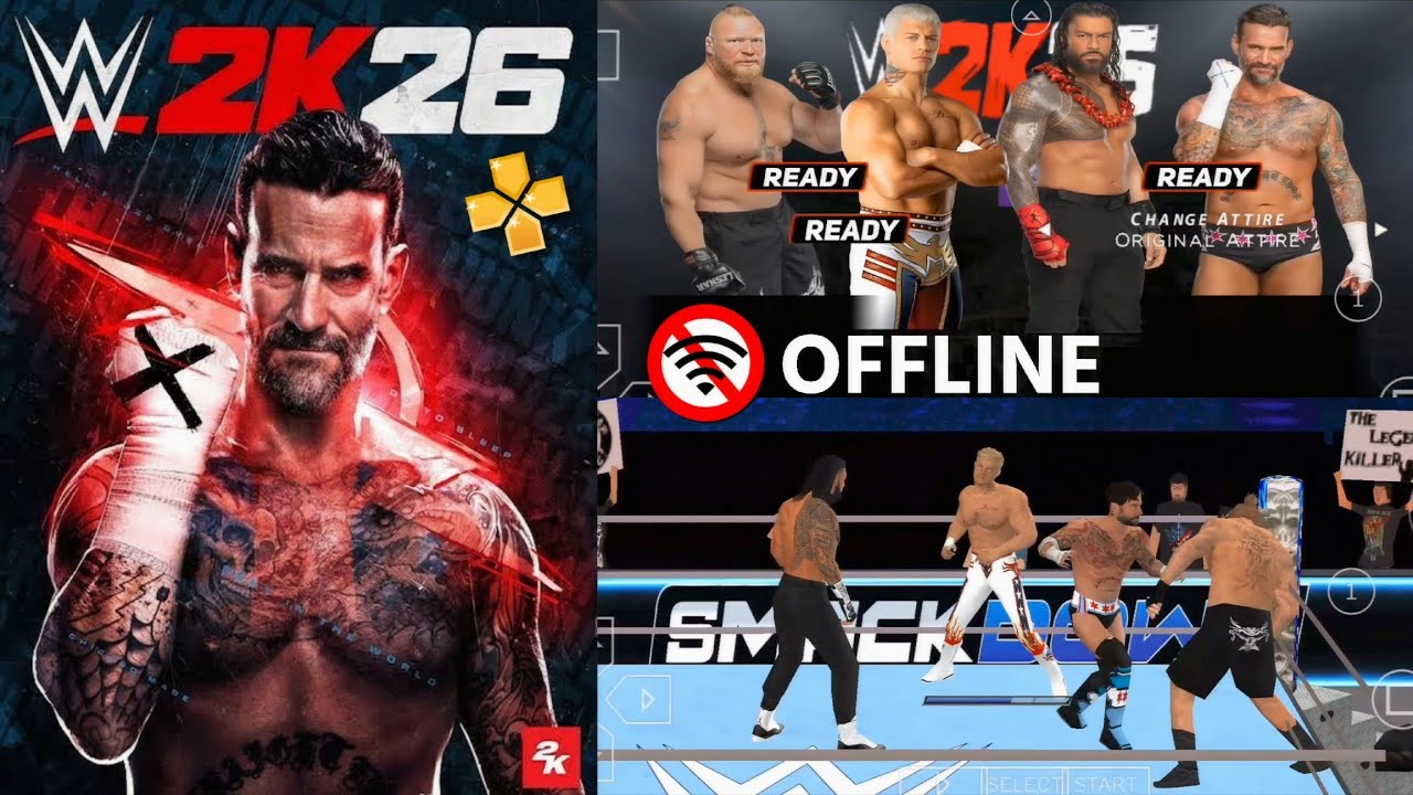 New WWE 2K26 PSP Mod | Roman & Punk vs Brock & Cody 