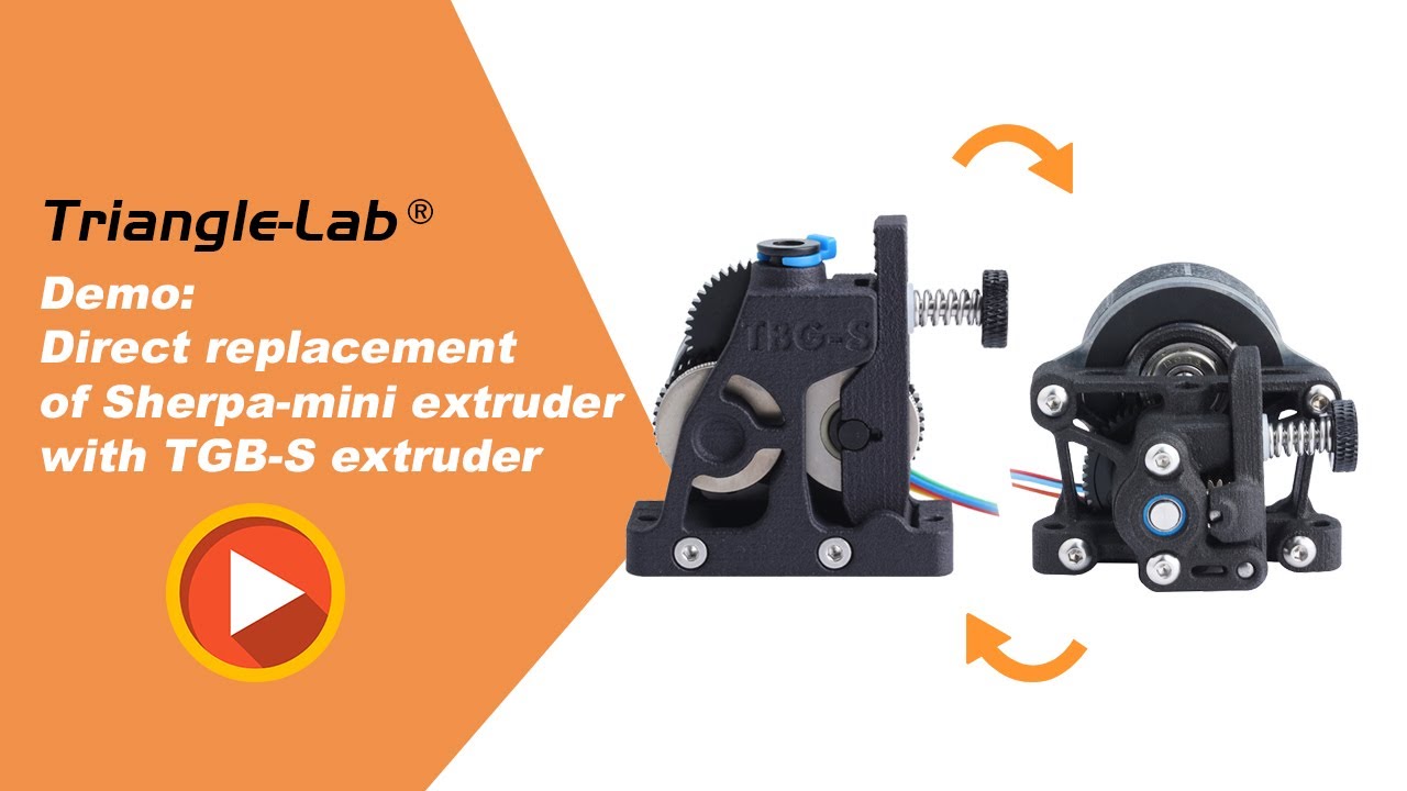 Demo: Direct replacement of Sherpa-mini extruder with TGB-S extruder