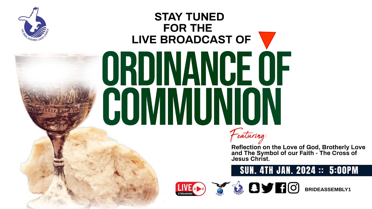 LIVE:  COMMUNION SERVICE  SUN. 4TH  FEB. 2024 BRIDE ASSEMBLY CHURCH LAGOS