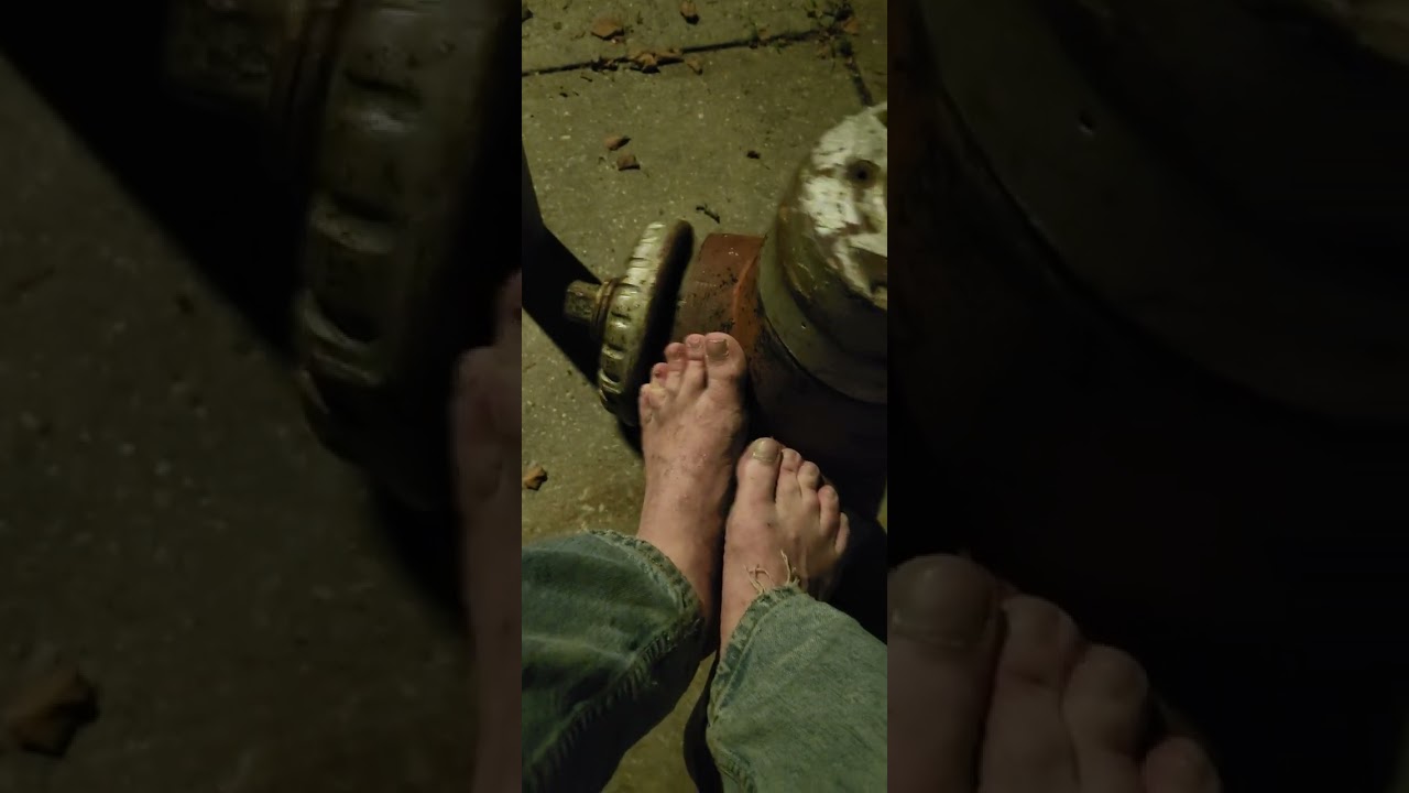 barefoot male smoking outside again. Drunk at 2:00 am