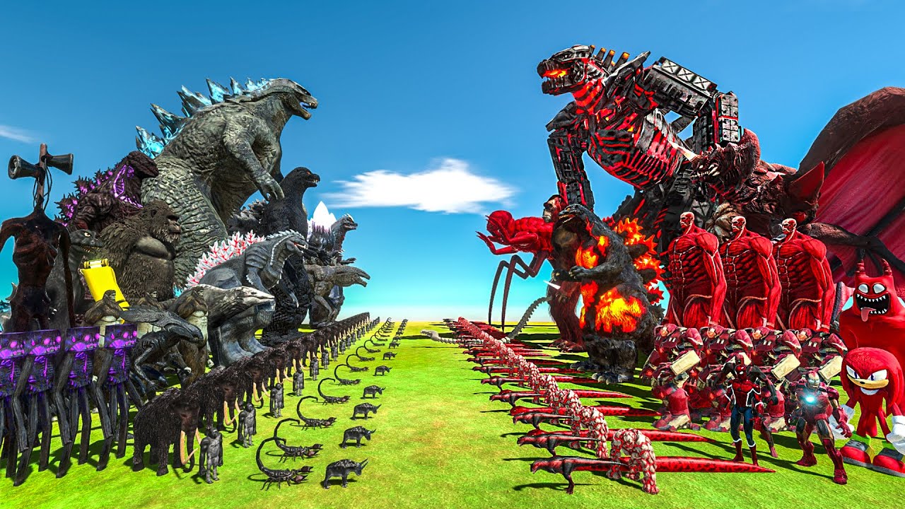Team Dark Godzilla 2014 x King Kong x Siren Head VS Team Red Mechagodzilla x Destoroyah x Scar King