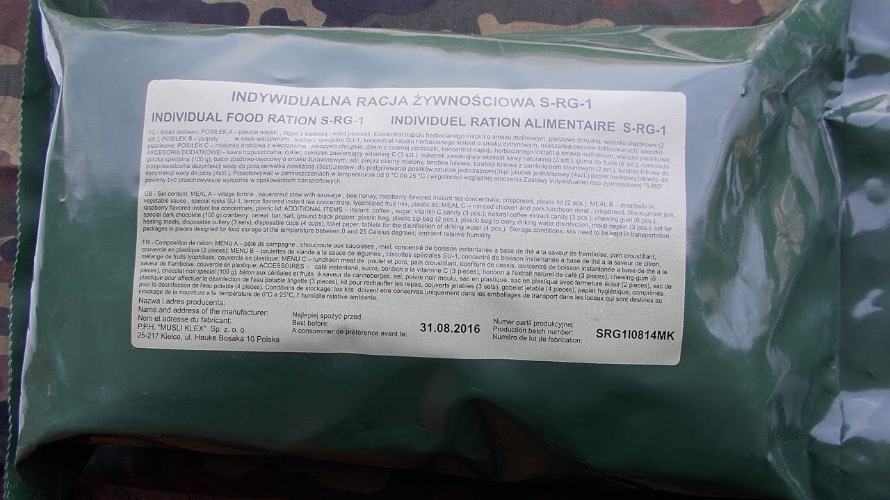 Polska racja żywnościowa SRG-1 (S-RG-1) - część 2/2