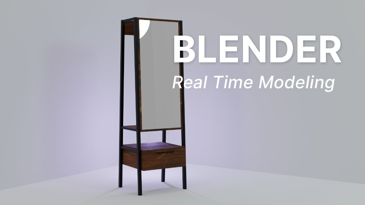 Beginner Friendly Real-time modeling Blender 3D tutorial: Modern open Wardrobe