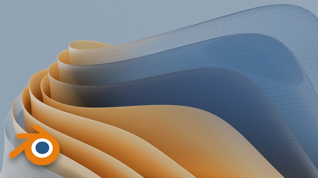 Create an abstract art piece using cloth simulation with colorful mixed material  (Blender Tutorial)