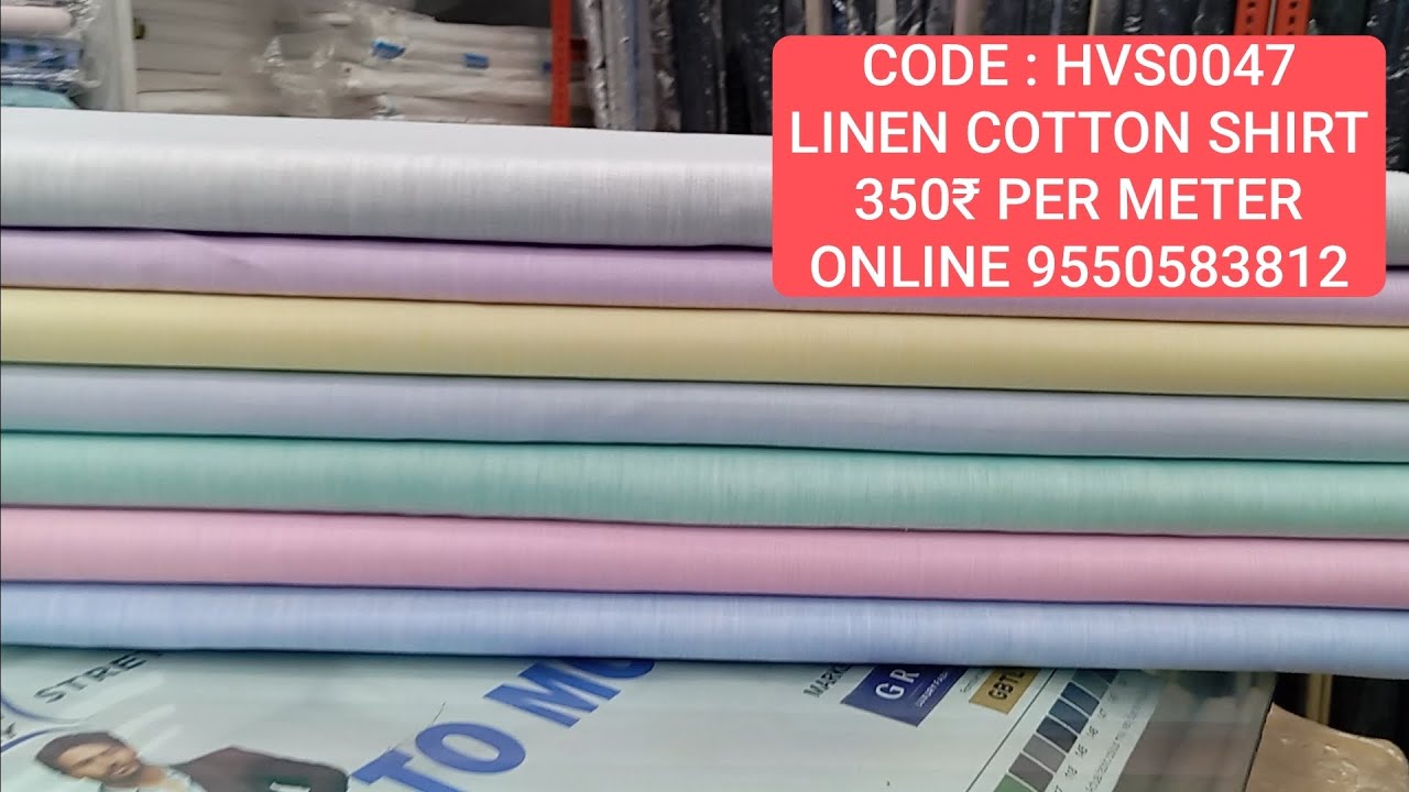 CODE : HVS0047 # LINEN COTTON SHIRT# PLAIN LIGHT COLOURS# MEDIUM THICK FABRIC # PLEASANT COLOURS.