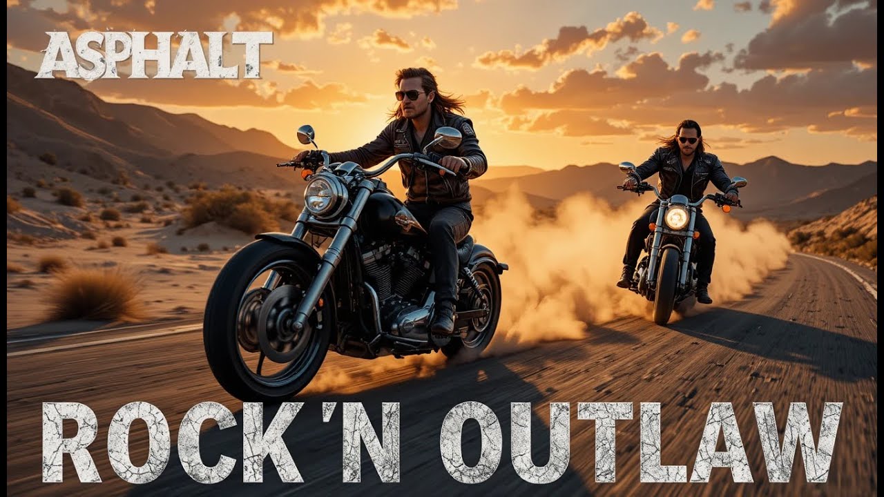 Asphalt Rock N Outlaw 🎸 Ride of the Outlaws | Racing the Sunset Across the Desert Highway