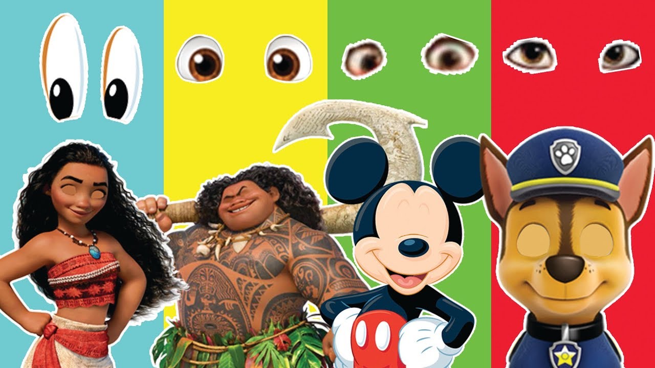 Wrong Eyes Paw Patrol Mickey Mouse Moana Maui Finger Family Learn Colors For Kids