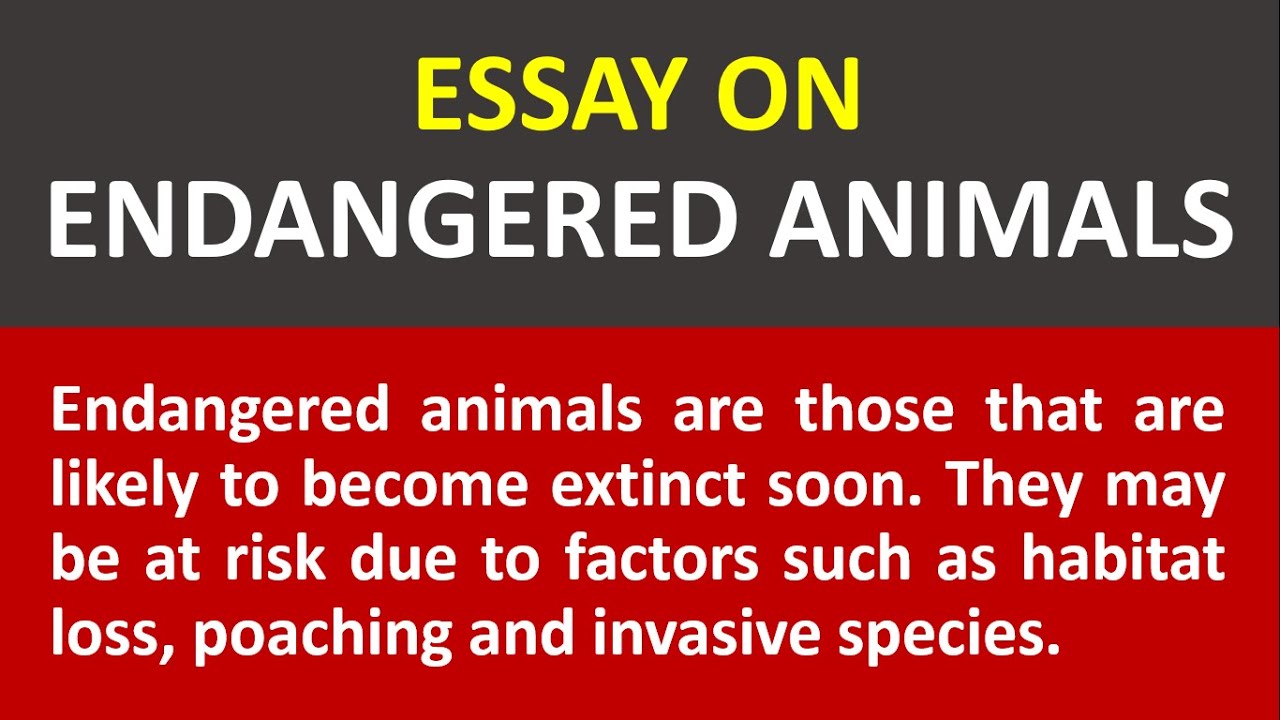 Essay on Endangered Animals | Essay Writing on Endangered Animals