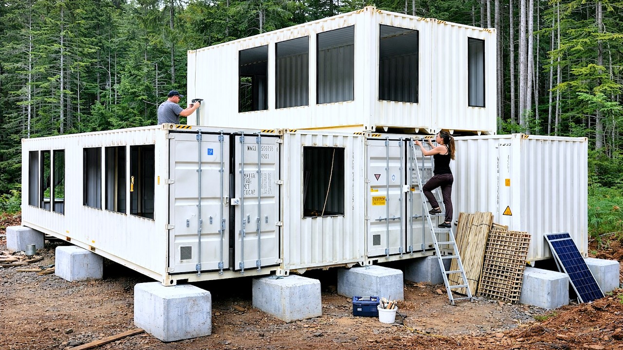 Couple Builds DIY Container House and Saves $50,000 | Start to Finish by @buildersblueprint