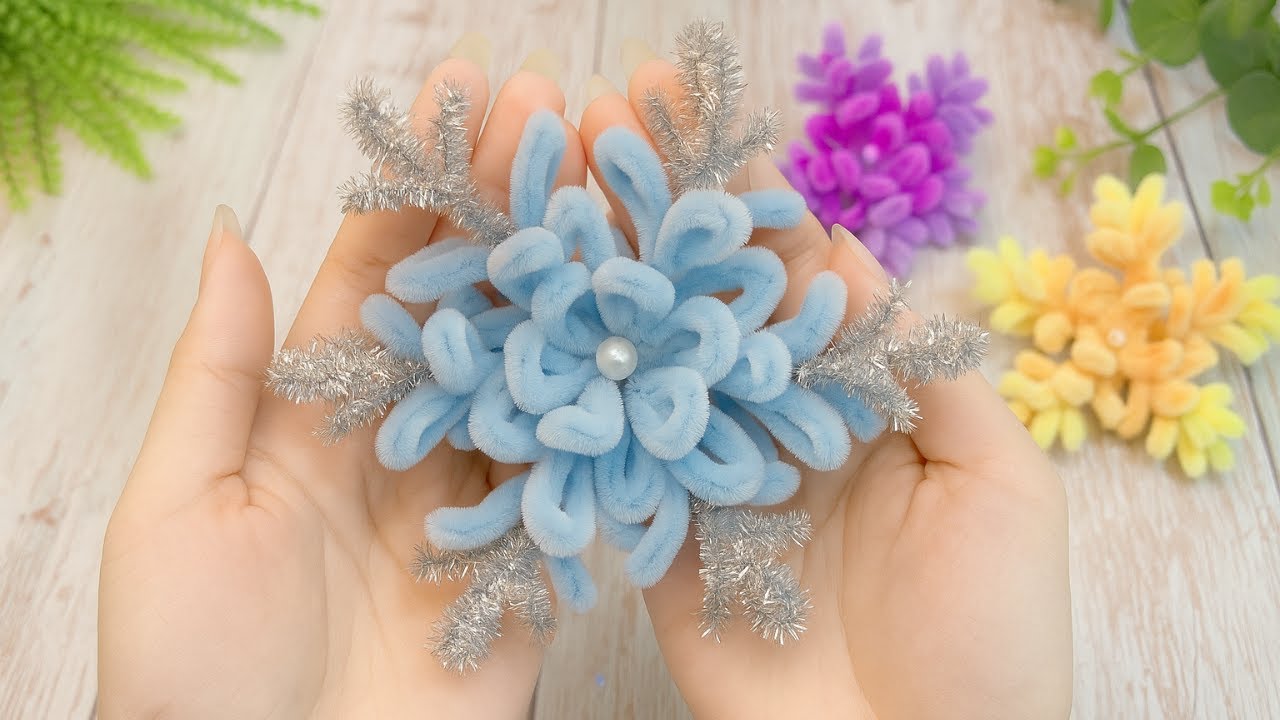 🎄 Pipe Cleaner Snowflake Christmas Ideas Easy Snowflake ❄️ Christmas Craft with Pipe Cleaners