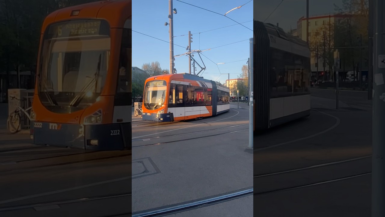 Stra&szlig;enbahn Mannheim / Ludwigshafen Tram 2222 RNV6ER Rhein-Neckar-Variobahn Bombardier #tramspotting