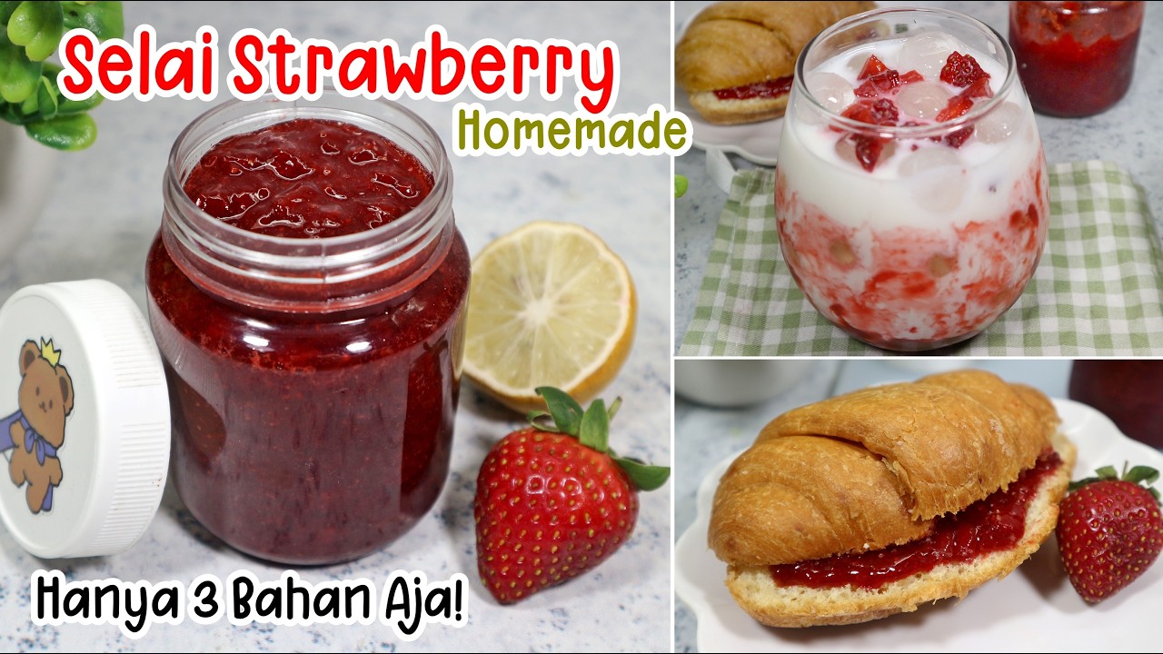 CARA MEMBUAT SELAI STRAWBERRY HOMEMADE #strawberry