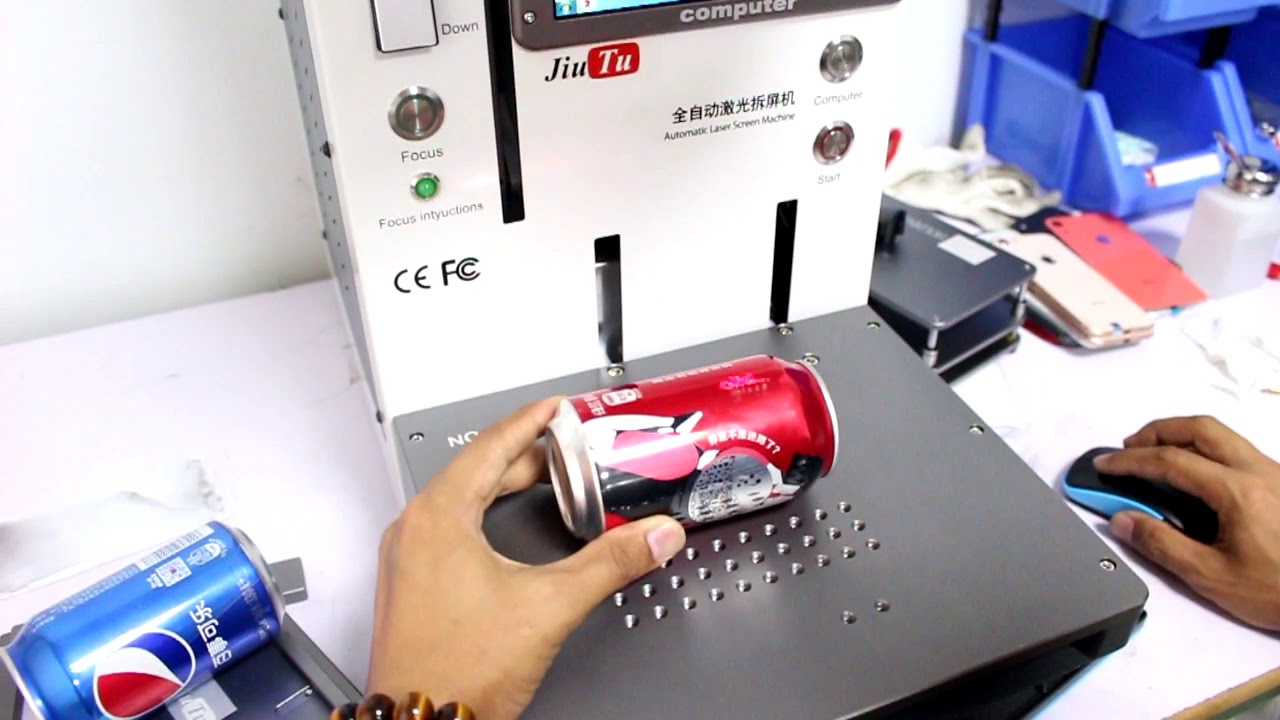 iPhone Samsung Huawei Back Rear Glass Middle Frame Front Glass Separator Laser Marking Machine