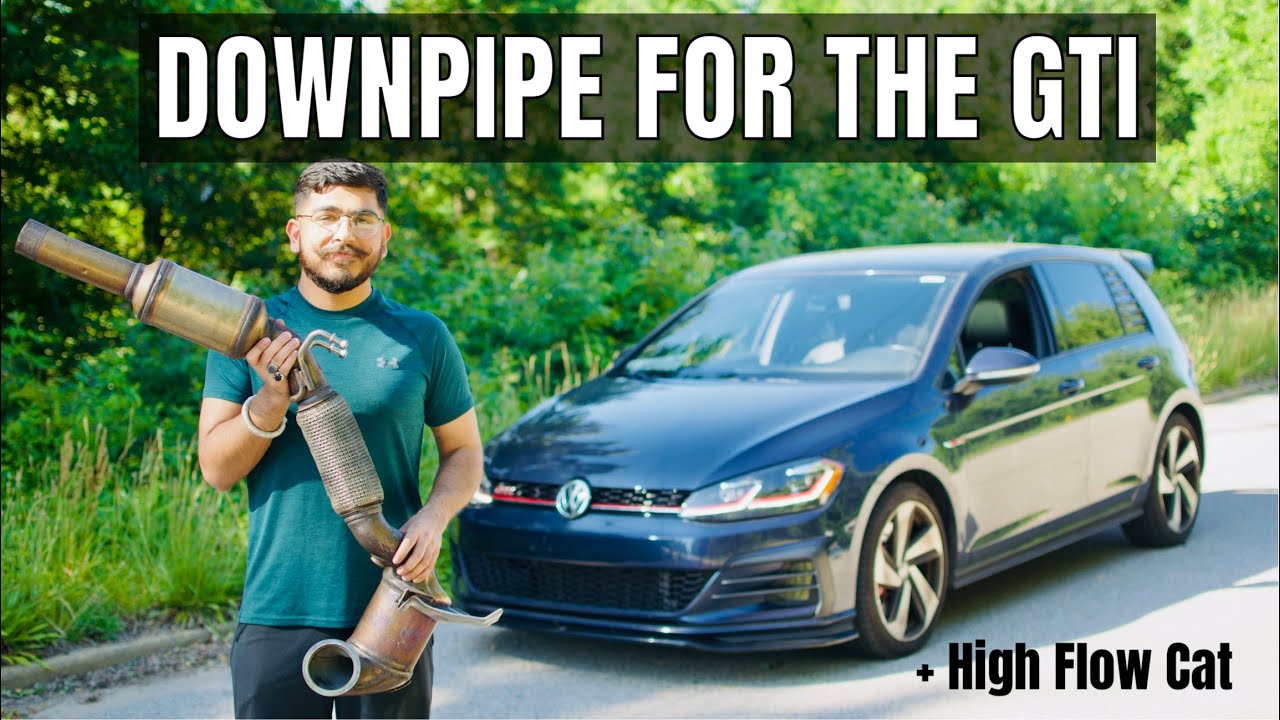 HE GOT A NEW DOWNPIPE FOR HIS MK7 GTI +SOUND CLIPS!!