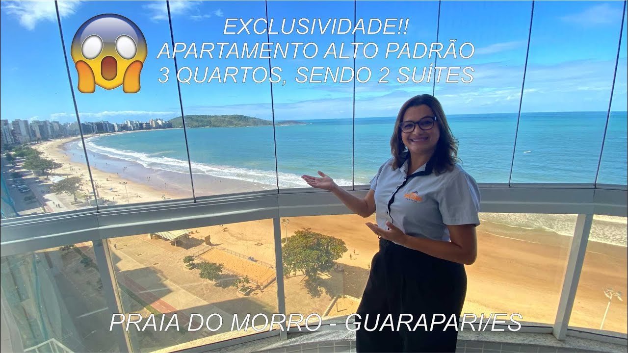 EXCLUSIVIDADE! APARTAMENTO DE FRENTE P/ MAR 3 QUARTOS (2 SUÍTES) PRAIA DO MORRO, R$1.195.000,00