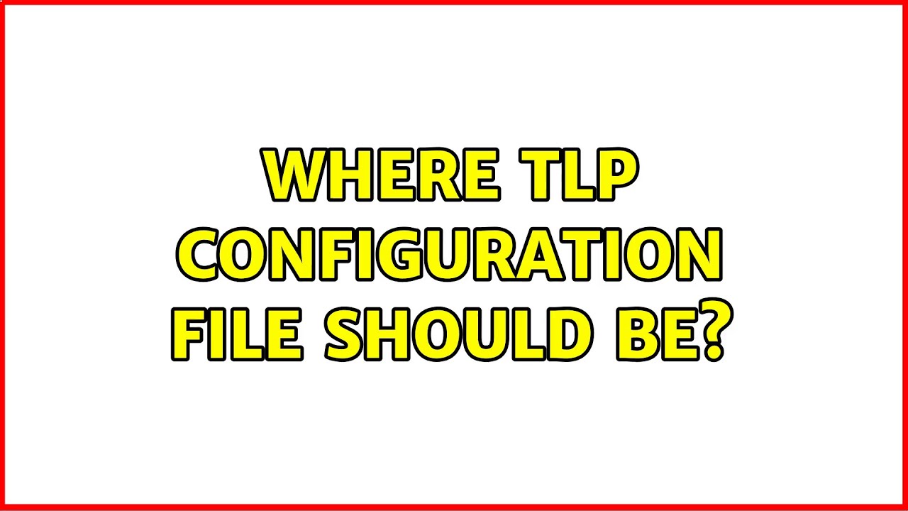 Ubuntu: Where tlp configuration file should be?