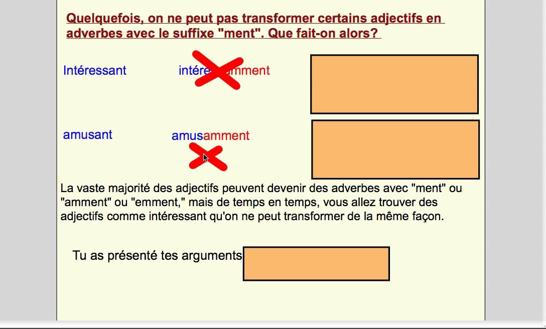 Les adverbes - adverbs