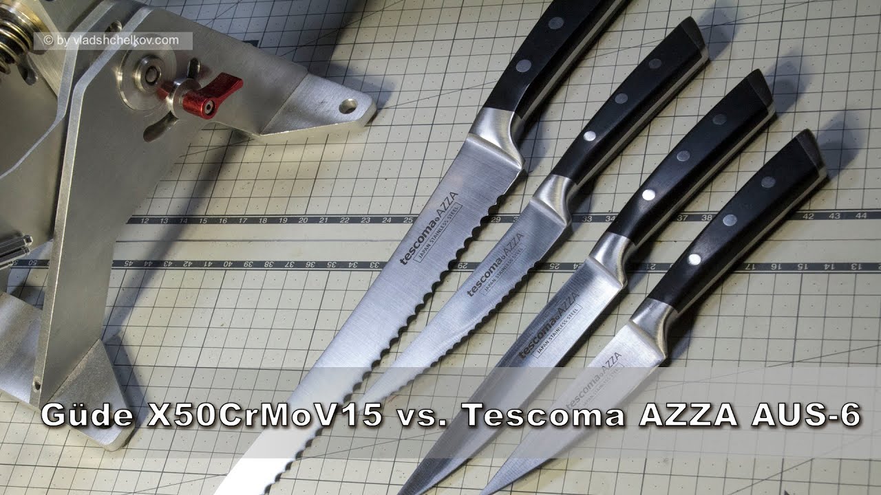 Güde X50CrMoV15 vs. Tescoma AZZA AUS-6 (RU+DE)