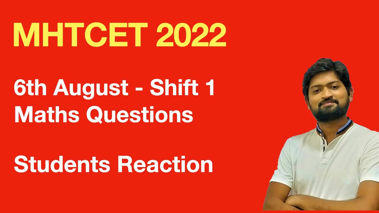 6th Aug shift 1 MHTCET 2022 Maths questions #mhtcet2022 #mhtcetmaths