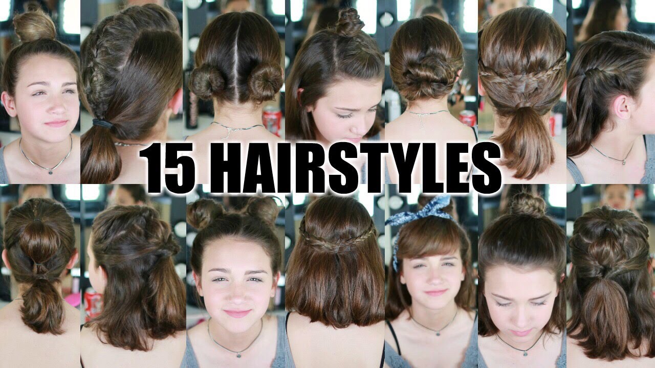 15 Heatless Hairstyles for SHORT hair BACK TO SCHOOL