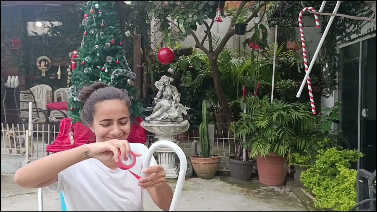 #decoração de natal #bengala de cano de pvc#video