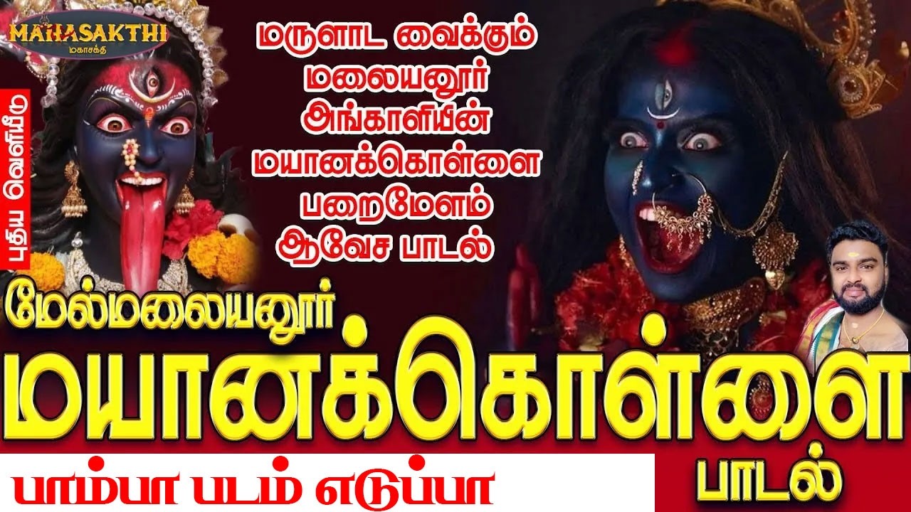மலையனூர் அங்காளியின் மருளாட வைக்கும் மயானக்கொள்ளை பறைமேளம் ஆவேசப்பாடல் | பாம்பா படம் எடுப்பா