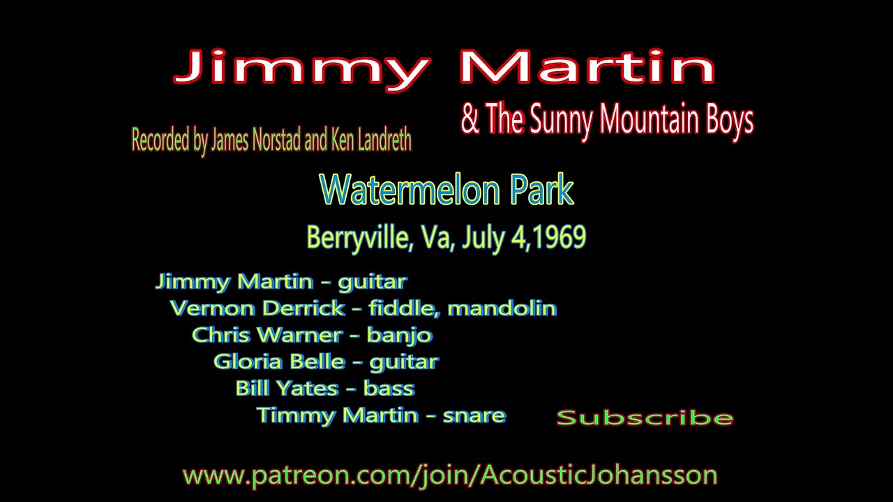 Jimmy Martin, Watermelon Park, Berryville, Va, July 4, 1969