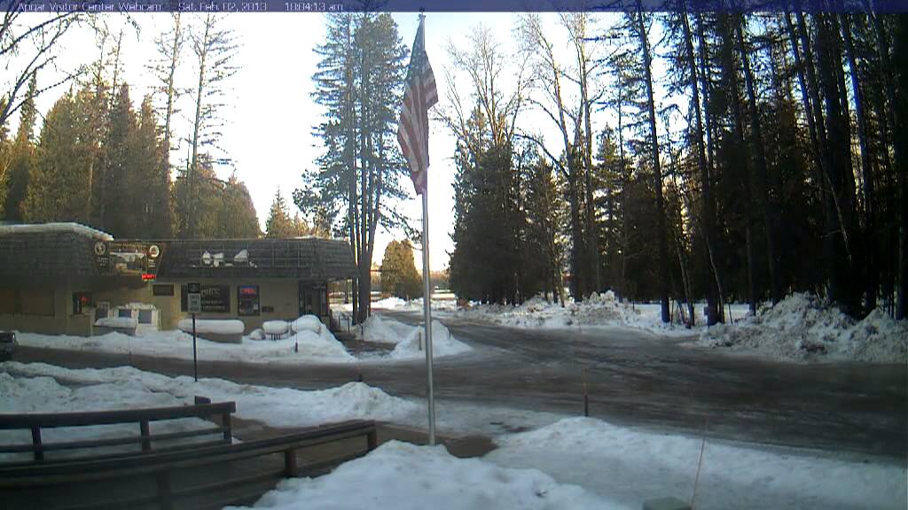 Timelapse from webcam at Glacier National Park, Apgar Village Visitor Center, 2013-02-03