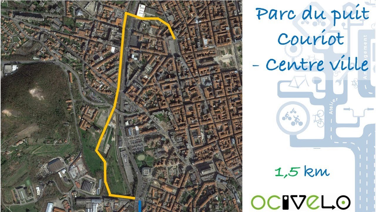 Voie verte Puits Couriot au Centre ville place Jacquard