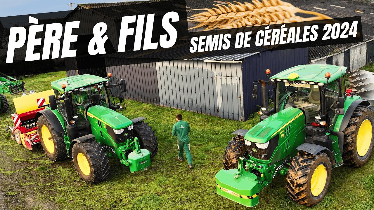 P&Egrave;RE & FILS AUX SEMIS DE C&Eacute;R&Eacute;ALES 2024 😍💪🏻 #johndeere #msequipement #p&ouml;ttinger #agriculture