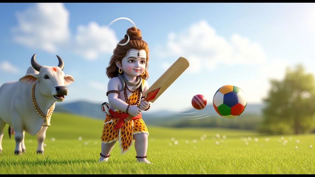 भोले बाबा खेलें क्रिकेट, बैट घुमाएँ धूम #shivbhajan #JaiBholenath #HarHarMahadev #MorningShivBhajans