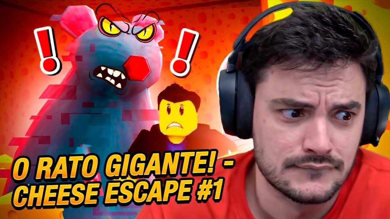 FELIPE NETO FUGIU DE UM RATO GIGANTE NO ROBLOX - CHEESE ESCAPE #1
