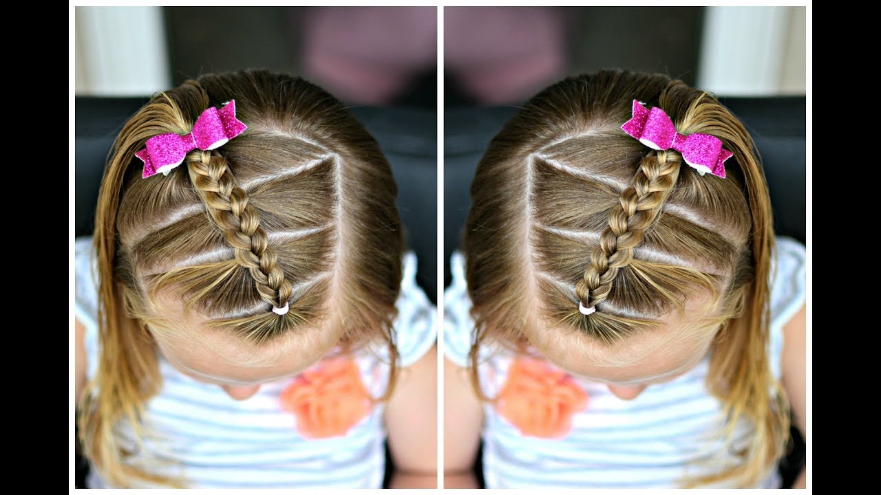 Half Up Sectioned Braid Preschool Hairstyle