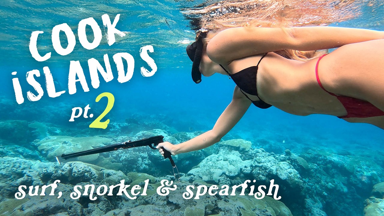 Surf, Spearfish & Snorkel 🐠 Playing real life mermaid in the Cook Islands!