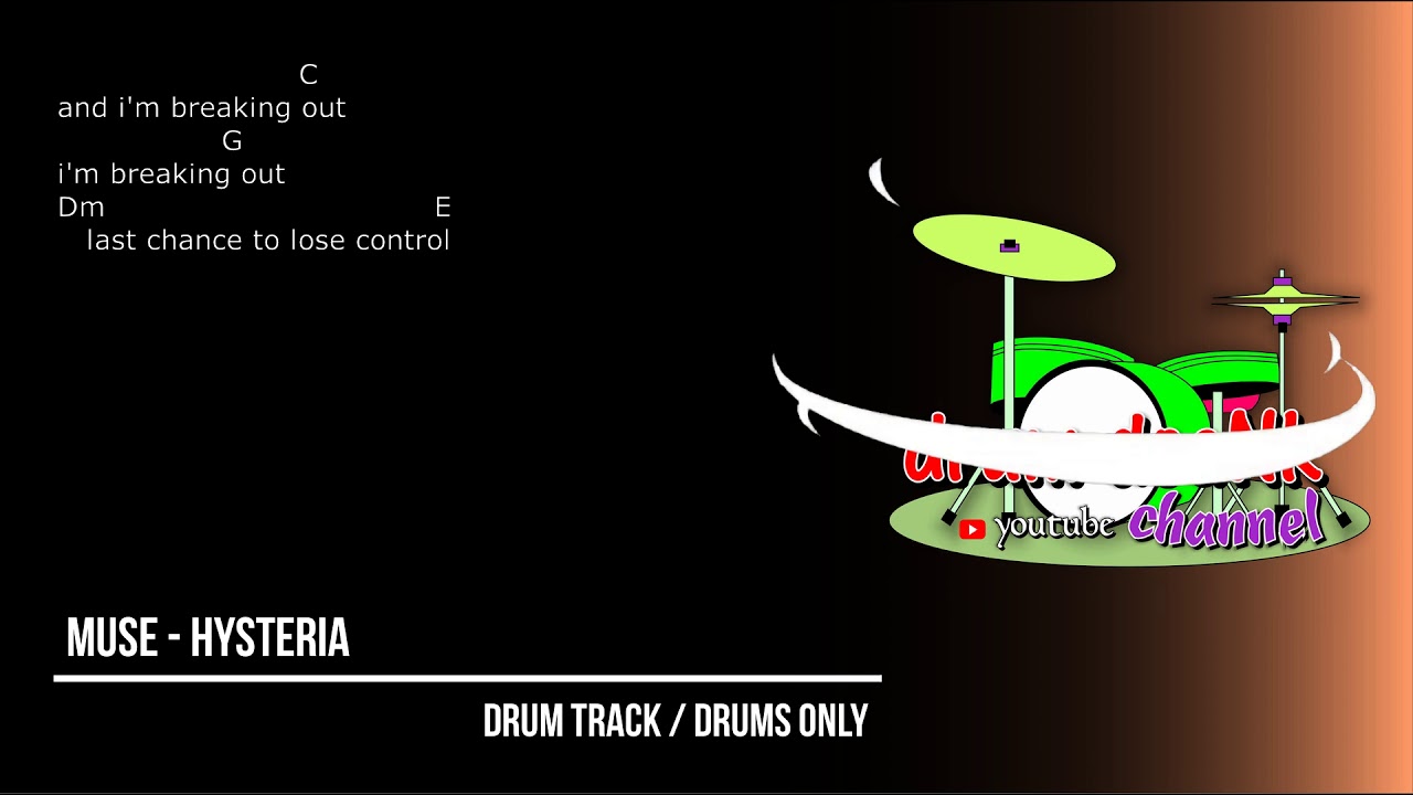 Muse - Hysteria (drums only) [guitar chords & lyric]