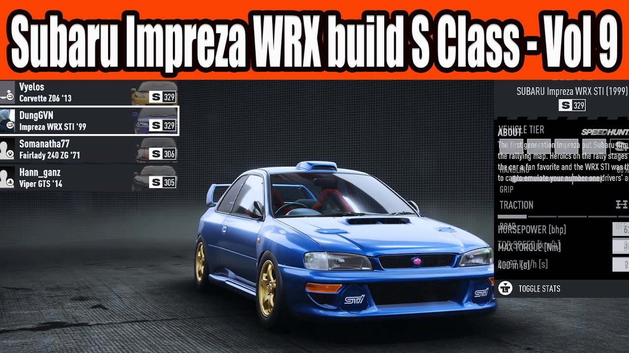 Subaru Impreza WRX  build S Class Car in NFS Unbound Vol 9