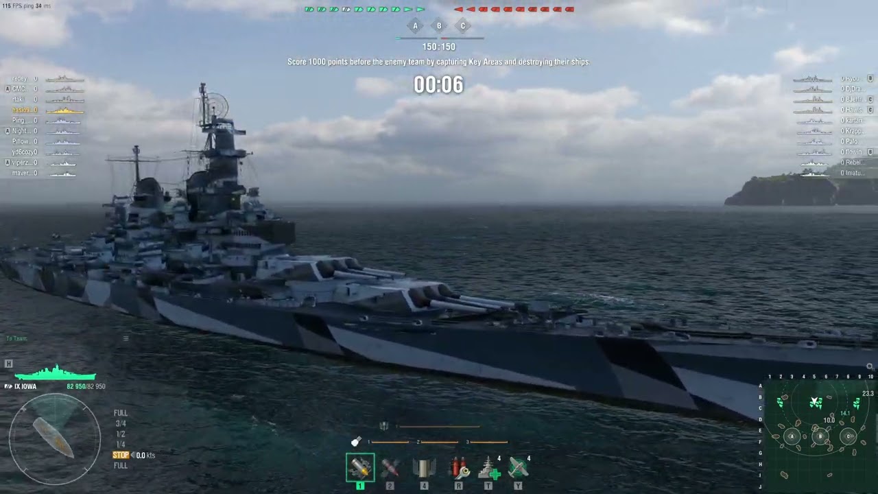 World of Warships Iowa Purchase First Battle