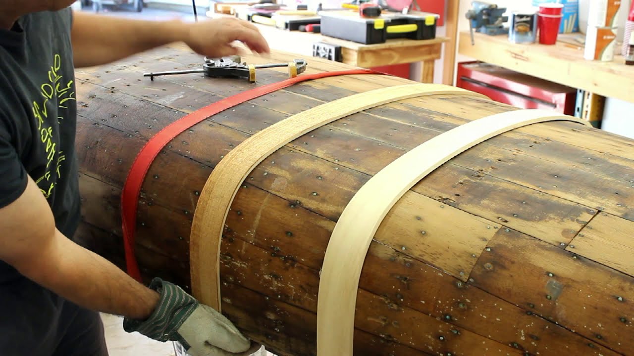 Steaming a canoe rib