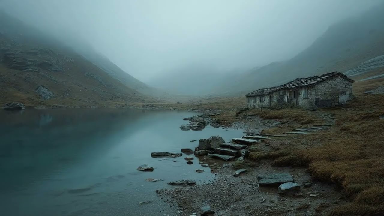 Misty Mountain Lake ❄️ Medieval Ambience (1 Hour)