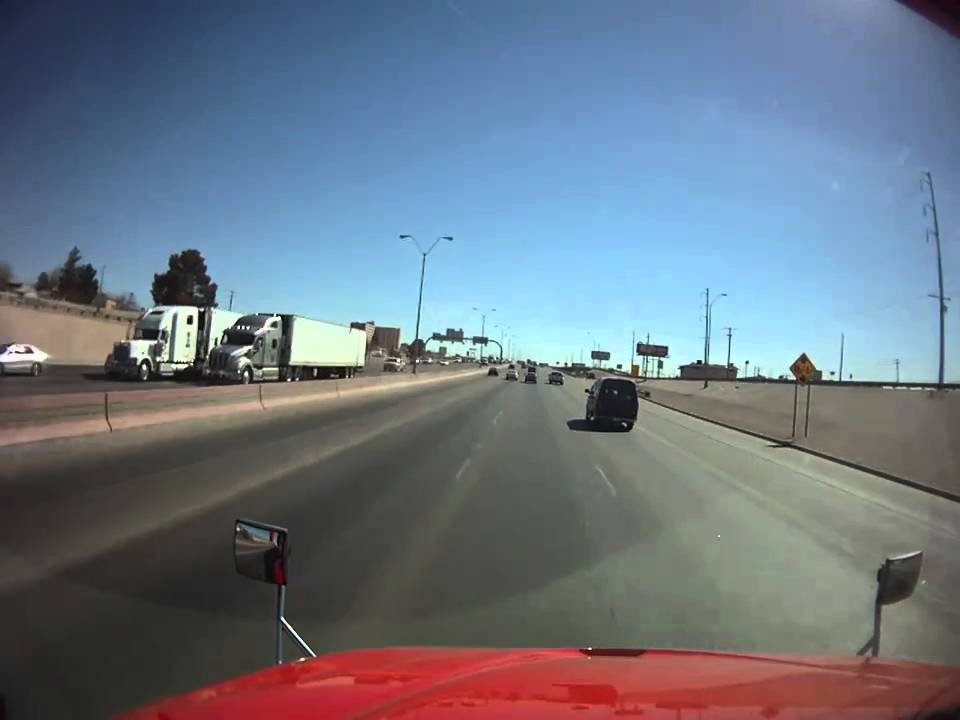 Driving On I-10 Through Downtown El Paso