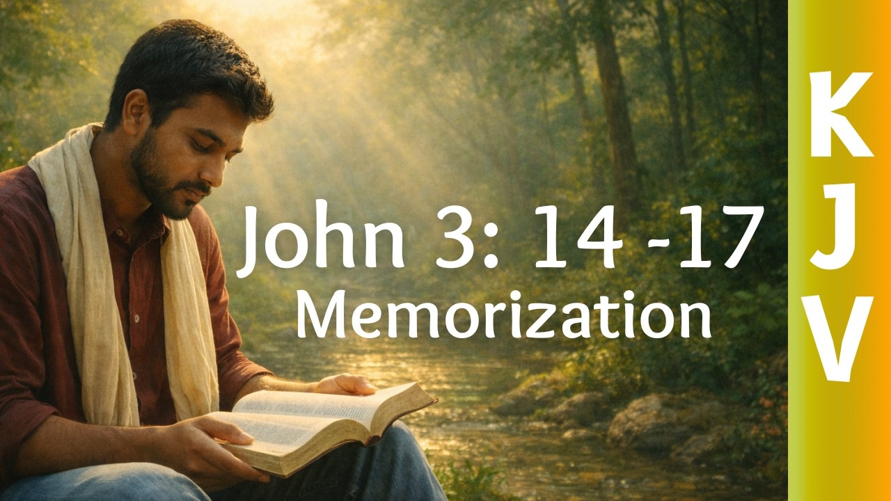 John 3 : 14–17 (John 3 : 16) KJV Memorization Song – For God So Loved the World – 1 Hour Loop