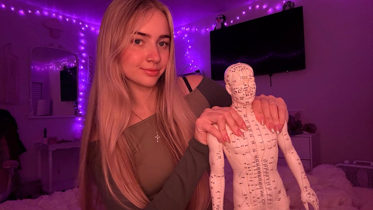 ASMR Acupuncture Doll Massage- Tapping, Scratching, Roller Ball