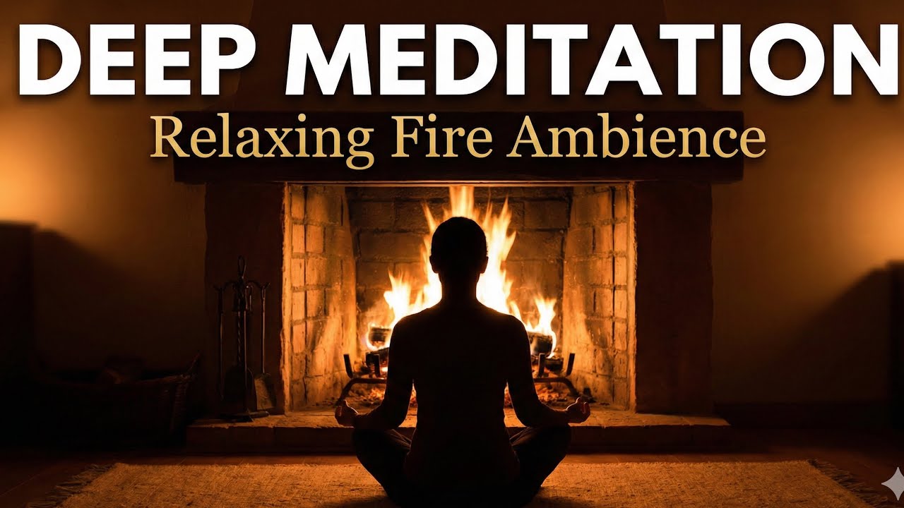 Meditation with Fireplace | 'By the Fireplace' Relaxing Music 