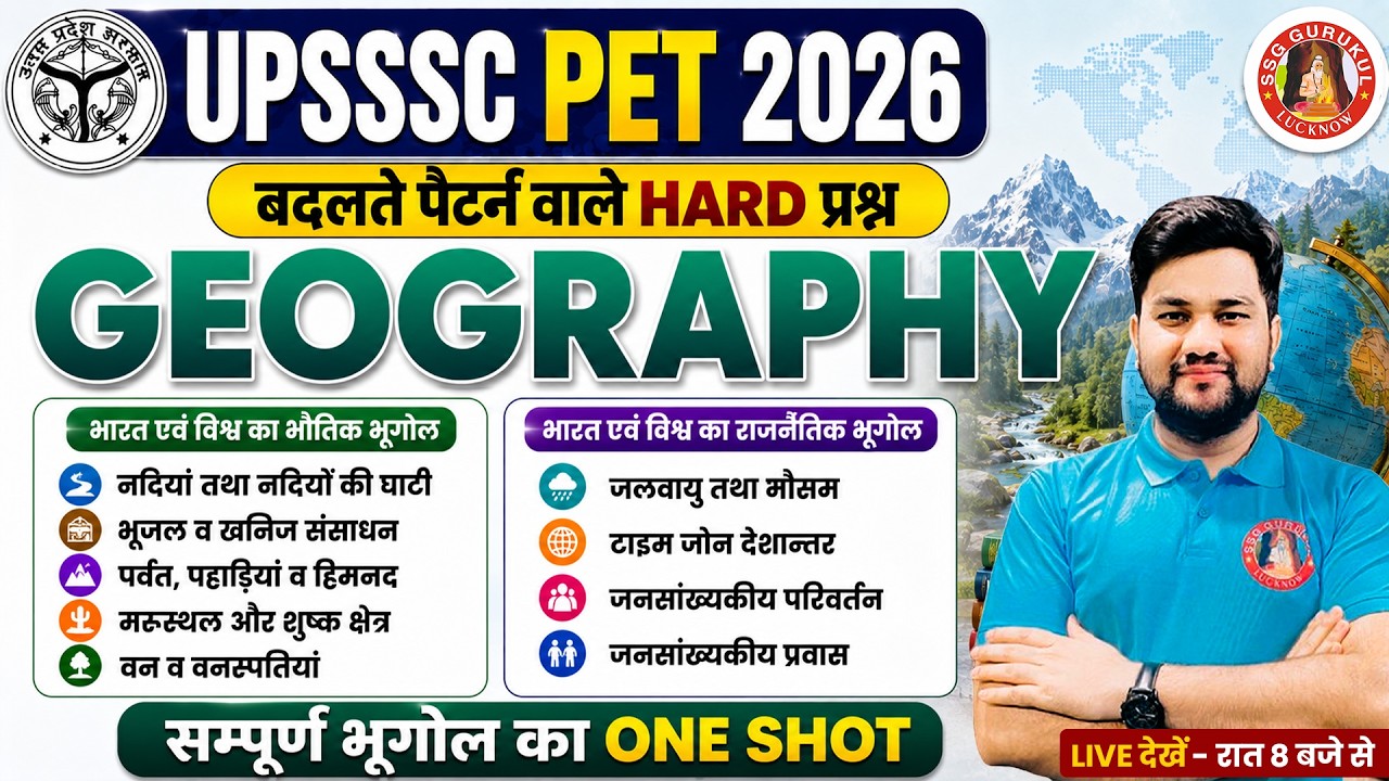 UPSSSC PET GEOGRAPHY MARATHON CLASS 2026 | GEOGRAPHY PREVIOUS YEAR QUESTION PAPER | SHUBHANSHU SIR