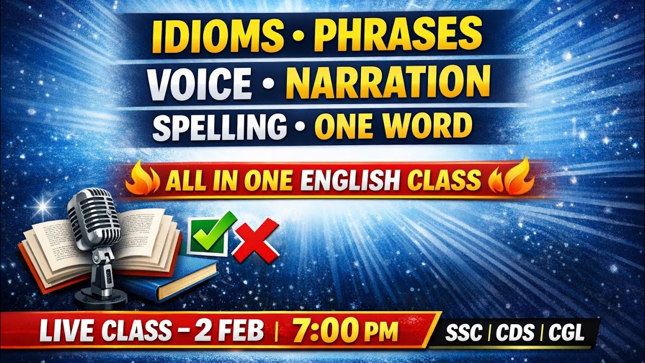 SSC English Live Class | Idioms, Voice, Narration, Spelling & One Word | ST Education