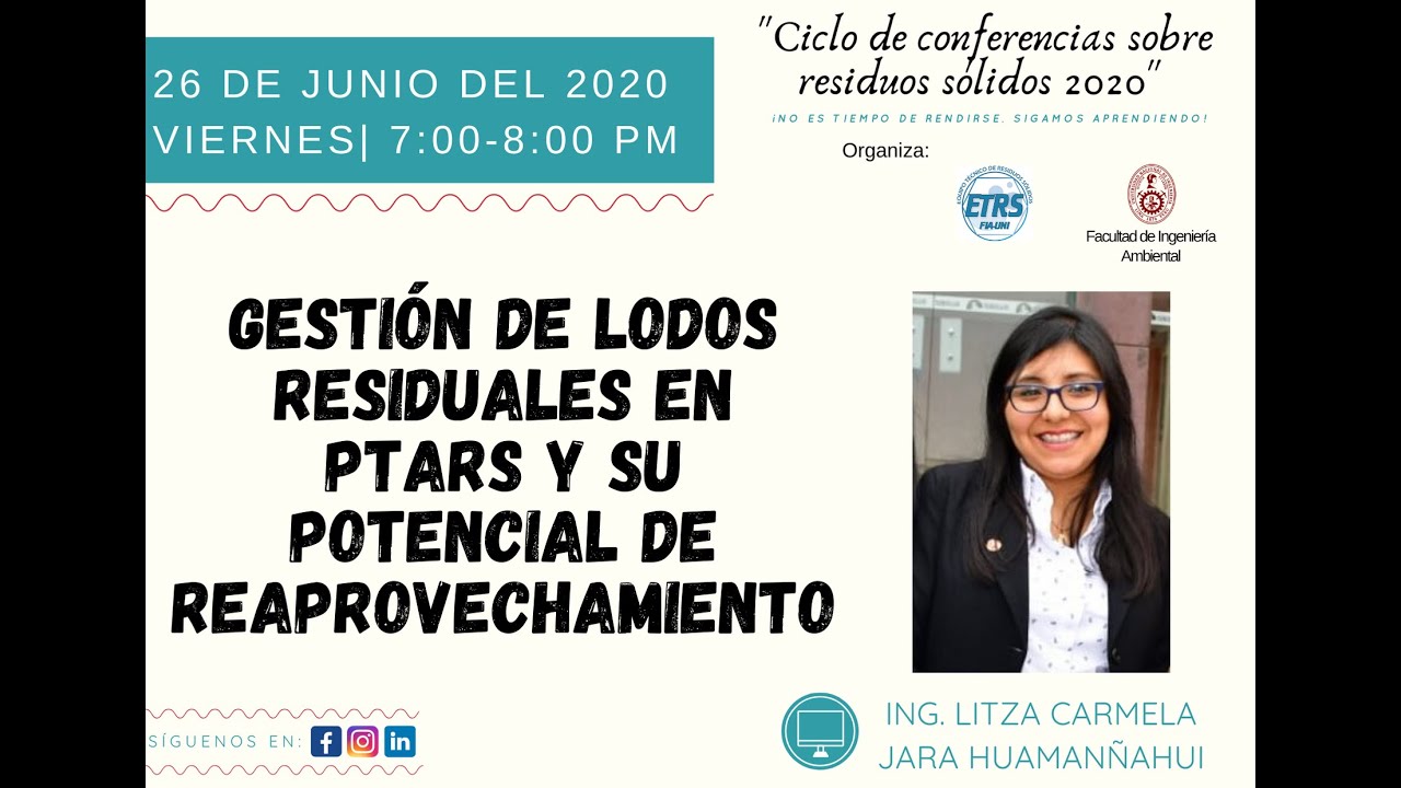 1. Gestión de lodos residuales y reaprovechamiento-Ing  Litza Jara