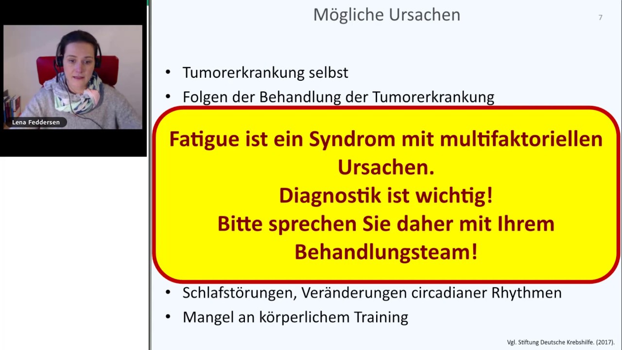 „Fatigue bei einer Krebserkrankung - Umgang und Bewältigungsstrategien“ Für Menschen mit Krebs