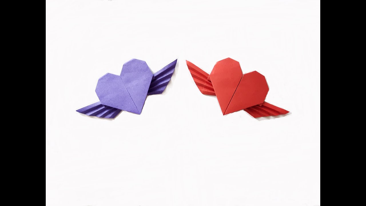 How to make a Paper Heart with wings? (for beginner)