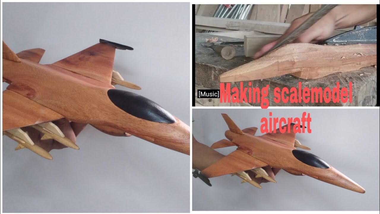 Woodcarving - F16 - Woodworking art how to make scale model aircraft